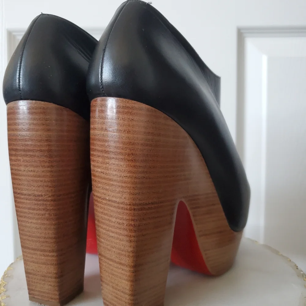 Christian Louboutin Black Leather Platforms